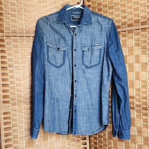Men's Express Clothing, Size Medium Snap- Up, Casual Jean Shirt